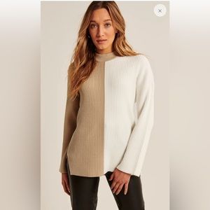 ABERCROMBIE LuxeLoft Oversized Spliced Crew Sweater NWT
